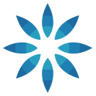 Blue starburst flower icon representing Invisalign clear aligner branding