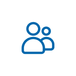 Blue two-person profile icon representing the dental clinical team